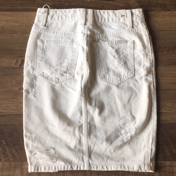NWT Joes Jeans White Distressed Denim Jean Skirt - Picture 4 of 4